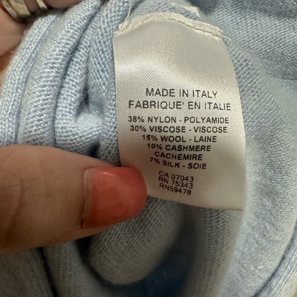 Bianco & Blue Cashmere Blend Boatneck Sweater Size M - Picture 5 of 6